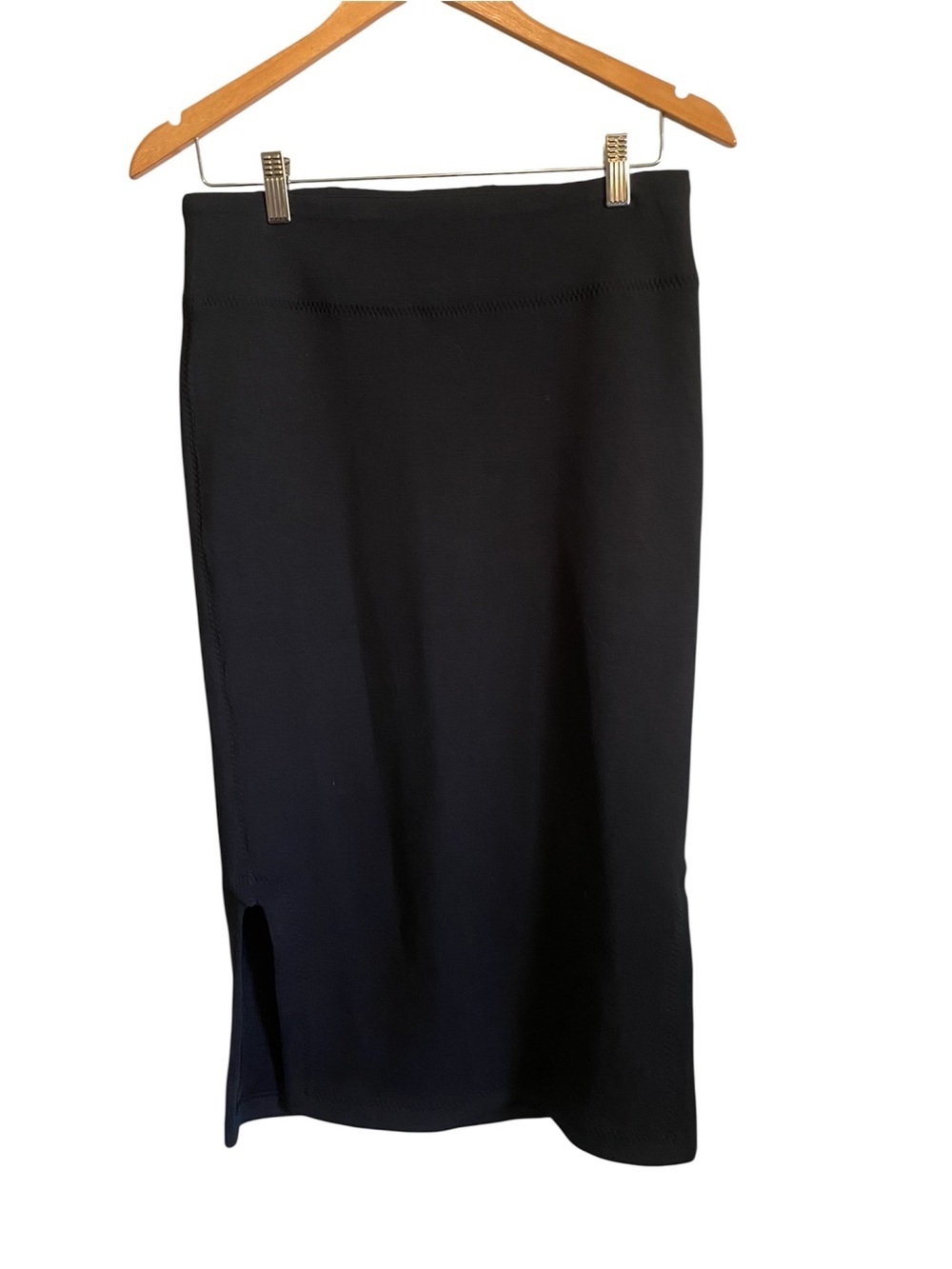 SPANX Spacer Skirt Very Black Medium Side Slits Classic Shaping Stretch